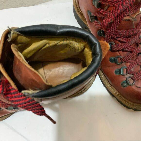 Vibram Boots Womens 6.5 Hiking Climbing Combat Boot Ankle Brown Leather - Picture 12 of 16